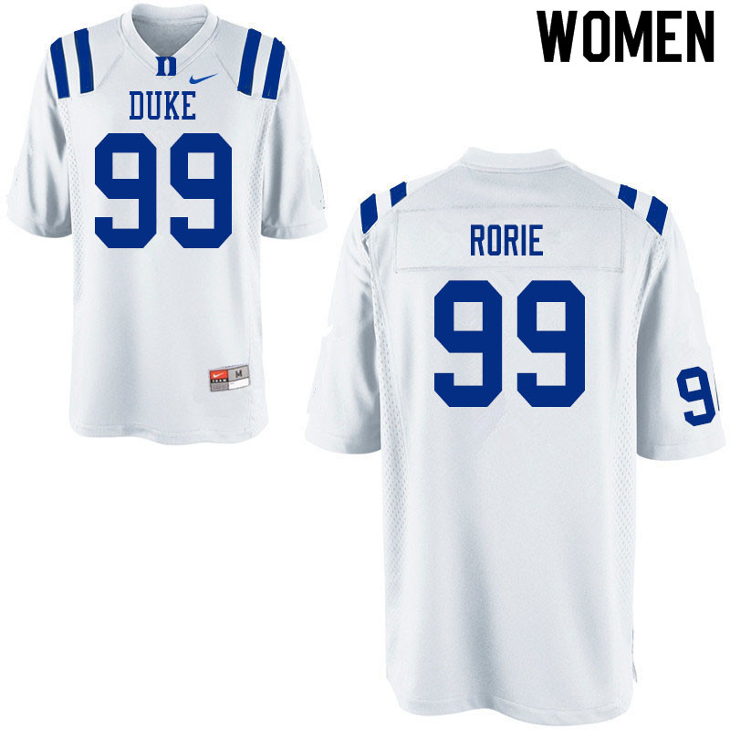Women #99 Christian Rorie Duke White Devils College Football Jerseys Sale-White